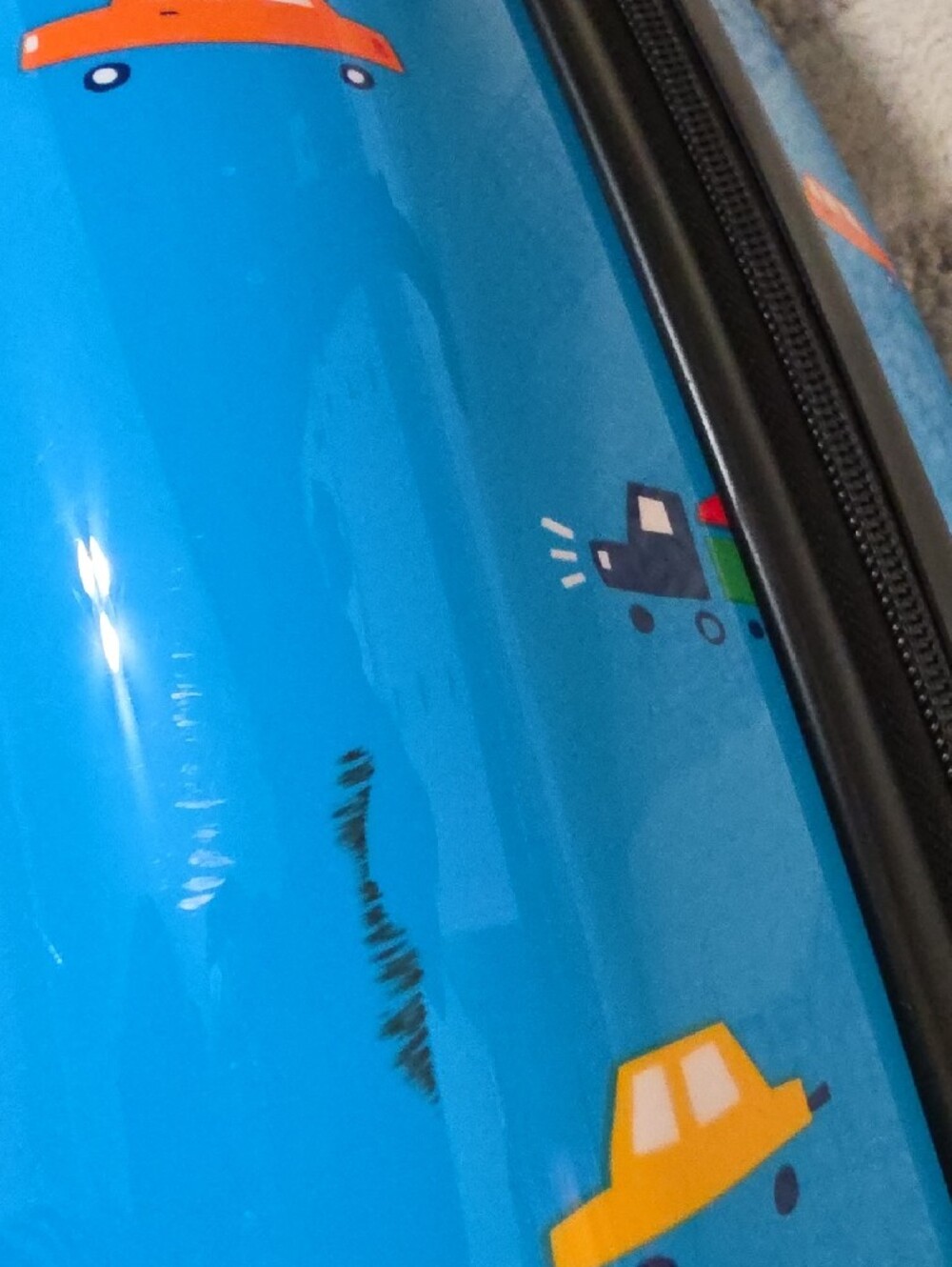 Marshalls Bright Blue Kids Rolling Suitcase with Colorful Car Print - Picture 14 of 14